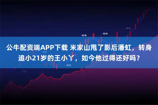 公牛配资端APP下载 米家山甩了影后潘虹，转身追小21岁的王小丫，如今他过得还好吗？